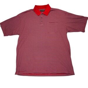 Vintage Saddlebred Polo Red Striped Preppy Classic Dadcore Y2K Mens Large